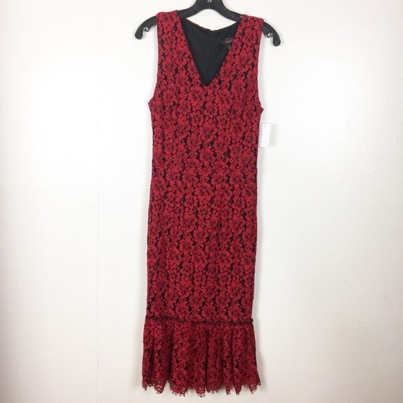 Alexia Admor Floral Lace Sheath Dress Peplum Hem - Picture 2 of 8